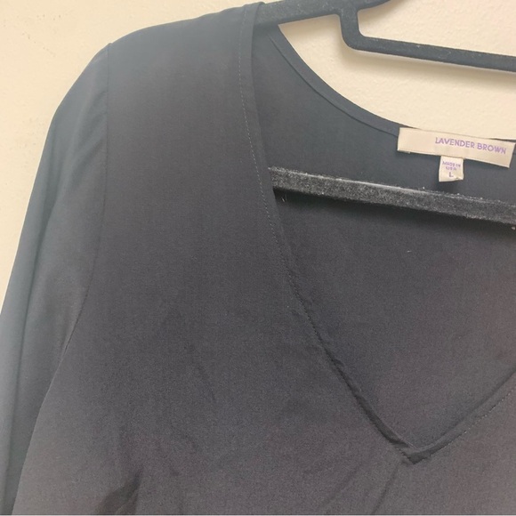 Lavender Brown 100% Silk Blouse - Picture 2 of 9